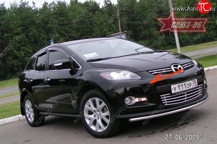 6 974 р. Декоративные элементы решетки радиатора Souz-96 (d16)  Mazda CX-7  ER (2006-2010) дорестайлинг  с доставкой в г. Новочеркасск