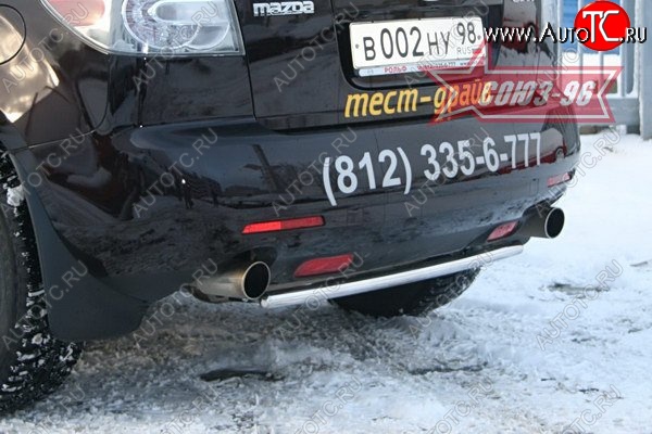 9 314 р. Защита заднего бампера Souz-96 (d42)  Mazda CX-7  ER (2006-2010) дорестайлинг  с доставкой в г. Новочеркасск