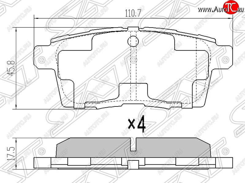 819 р. Колодки тормозные задние SAT  Mazda CX-7  ER - MPV  LY  с доставкой в г. Новочеркасск