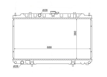 Радиатор двигателя (пластинчатый, МКПП) SAT Mazda (Мазда) 323/Familia (фамилия)  седан (1998-2004), Nissan (Нисан) AD (АД)  Y11 (1999-2008),  Almera (Альмера)  седан (2000-2003),  Bluebird Sylphy (блюбёрд)  седан (2000-2003),  Primera (Примера) ( 3 седан,  3 универсал) (2001-2008),  Sunny (Санни)  B15 (1998-2004),  Wingroad (Вингроад)  2 Y11 (1999-2005)