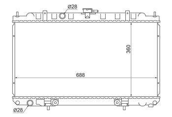 Радиатор двигателя (трубчатый, 1.3/1.8, МКПП/АКПП) SAT Nissan Sunny B15 (1998-2004)
