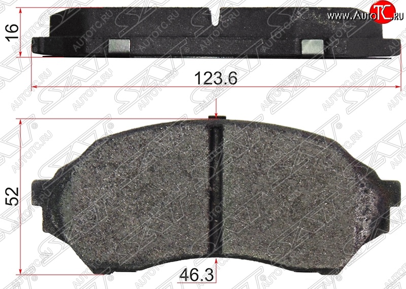 1 139 р. Колодки тормозные SAT (передние) Mazda 323/Familia седан BJ дорестайлинг (1998-2000)  с доставкой в г. Новочеркасск