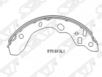 1 129 р. Колодки тормозные задние SAT   Mazda 323/Familia  седан (1998-2000) BJ дорестайлинг  с доставкой в г. Новочеркасск. Увеличить фотографию 1