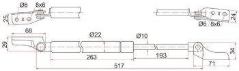 899 р. Левый газовый упор крышки багажника SAT  Mazda Premacy (1999-2004)  с доставкой в г. Новочеркасск. Увеличить фотографию 1