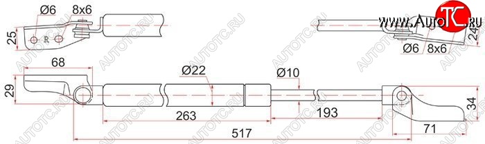 959 р. Правый упор крышки багажника SAT (газовый)  Mazda Premacy (1999-2004)  с доставкой в г. Новочеркасск