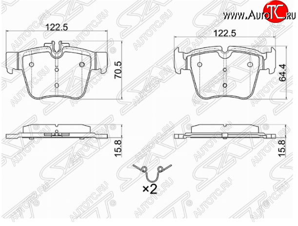 1 239 р. Комплект задних тормозных колодок SAT  Mercedes-Benz C-Class  W205 (2015-2018) дорестайлинг седан  с доставкой в г. Новочеркасск