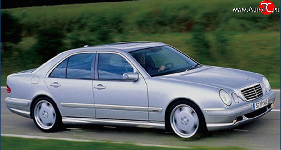 8 149 р. Пороги накладки AMG E55 Mercedes-Benz E-Class W210 дорестайлинг седан (1996-1999) (Неокрашенные)  с доставкой в г. Новочеркасск