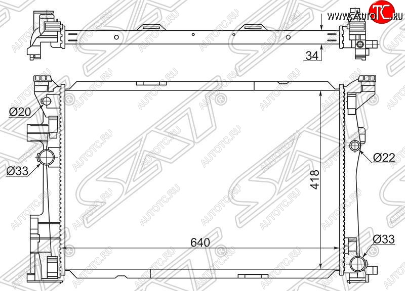 11 399 р. Радиатор двигателя SAT (пластинчатый, АКПП)  Mercedes-Benz A class  W176 - CLA class  C117  с доставкой в г. Новочеркасск