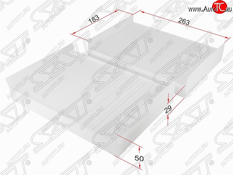 599 р. Фильтр салонный SAT (комплект, 263х183х50/29 mm)  Mercedes-Benz CL class  C216 - S class  W221  с доставкой в г. Новочеркасск