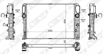 9 599 р. Радиатор двигателя SAT (пластинчатый, DIESEL, МКПП/АКПП) Mercedes-Benz E-Class W211 дорестайлинг седан (2002-2006)  с доставкой в г. Новочеркасск. Увеличить фотографию 1