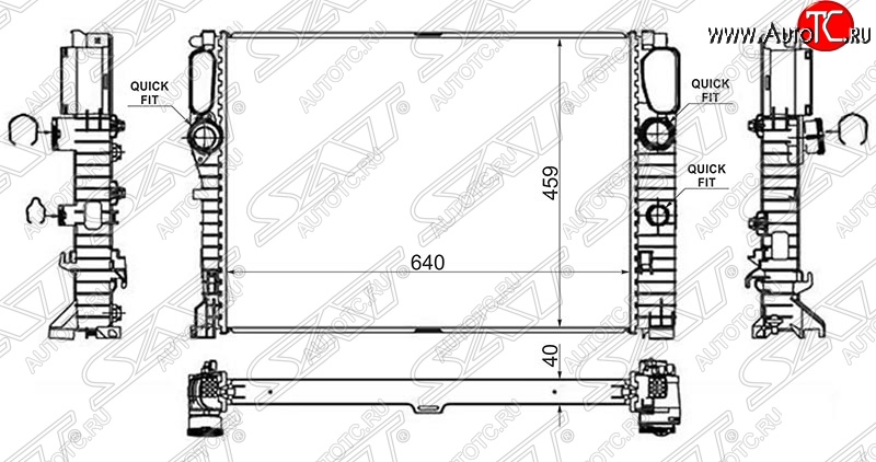 9 599 р. Радиатор двигателя SAT (пластинчатый, DIESEL, МКПП/АКПП) Mercedes-Benz E-Class W211 дорестайлинг седан (2002-2006)  с доставкой в г. Новочеркасск