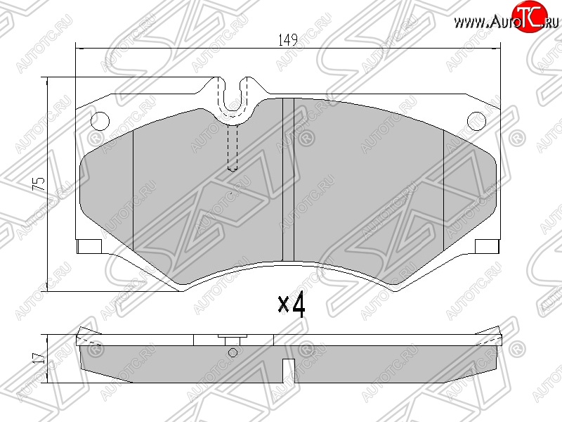 1 429 р. Колодки тормозные SAT (передние)  Mercedes-Benz G class  W463 (1989-1994) 5 дв. дорестайлинг  с доставкой в г. Новочеркасск