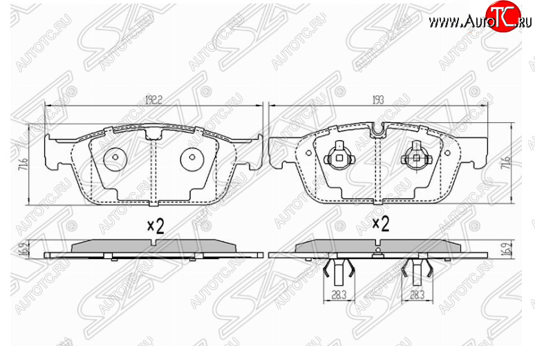 1 679 р. Комплект передних тормозных колодок SAT  Mercedes-Benz GL class  X166 - ML class  W166  с доставкой в г. Новочеркасск