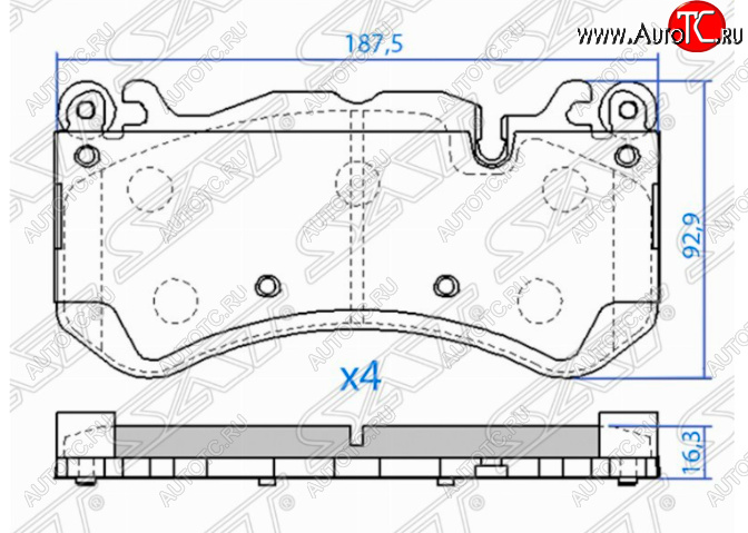 2 699 р. Комплект передних тормозных колодок SAT  Audi Q3  8U (2014-2018), Mercedes-Benz GL class  X166 (2012-2016)  с доставкой в г. Новочеркасск