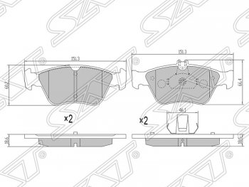 1 449 р. Колодки тормозные передние SAT  Mercedes-Benz C-Class  W202 - E-Class  W210  с доставкой в г. Новочеркасск. Увеличить фотографию 1