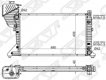 Радиатор двигателя SAT (трубчатый, АКПП) Mercedes-Benz Sprinter W906 рестайлинг (2014-2018)