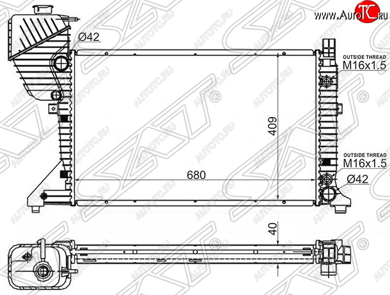 9 499 р. Радиатор двигателя SAT (трубчатый, АКПП) Mercedes-Benz Sprinter W906 рестайлинг (2014-2018)  с доставкой в г. Новочеркасск