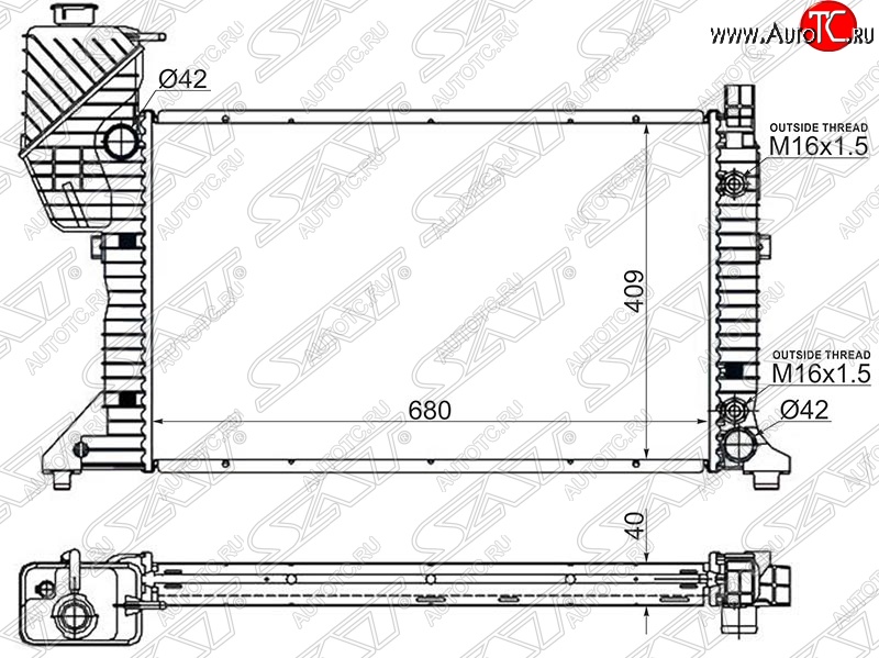 11 399 р. Радиатор двигателя SAT (пластинчатый, АКПП) Mercedes-Benz Sprinter W901 (1995-2000)  с доставкой в г. Новочеркасск