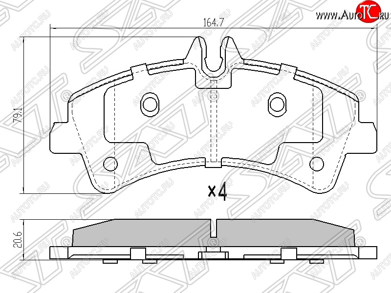 1 549 р. Колодки тормозные задние SAT Mercedes-Benz Sprinter W906 (2006-2013)  с доставкой в г. Новочеркасск