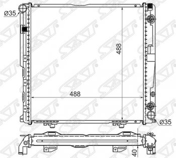 7 599 р. Радиатор двигателя SAT (пластинчатый, 2.0/2.2, АКПП)  Mercedes-Benz E-Class ( W124,  S124) (1984-1996) седан дорестайлинг, универсал рестайлинг  с доставкой в г. Новочеркасск. Увеличить фотографию 1