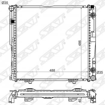 Радиатор двигателя SAT (пластинчатый, 2.0/2.2/2.3, АКПП) Mercedes-Benz E-Class W124 седан дорестайлинг (1984-1993)