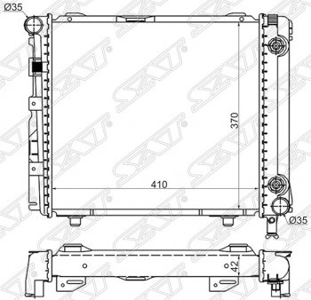 Радиатор двигателя SAT (пластинчатый, 2.0/2.2/2.3, АКПП) Mercedes-Benz C-Class W201 седан (1982-1992)