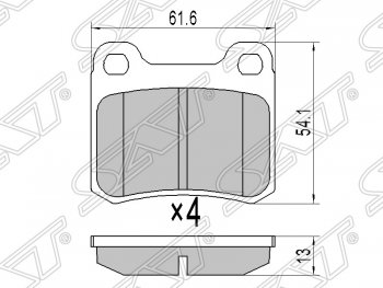 649 р. Колодки тормозные задние SAT  Mercedes-Benz C-Class ( W201,  W202) - E-Class ( W124,  S124)  с доставкой в г. Новочеркасск. Увеличить фотографию 1