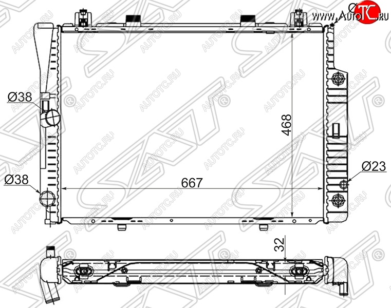 10 549 р. Радиатор двигателя SAT (пластинчатый, 2.8/3.0/3.2, МКПП/АКПП) Mercedes-Benz S class W140 Седан (1991-1998)  с доставкой в г. Новочеркасск