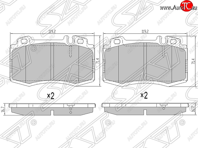 1 439 р. Колодки тормозные SAT (передние)  Mercedes-Benz ML class  W163 (1997-2001) дорестайлинг  с доставкой в г. Новочеркасск