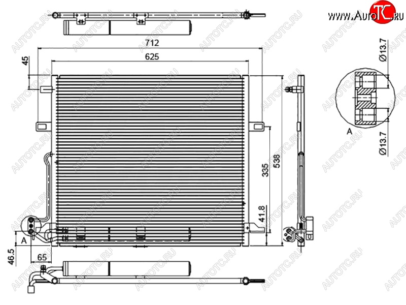 8 349 р. Радиатор кондиционера SAT  Mercedes-Benz ML class  W164 (2005-2011) дорестайлинг, рестайлинг  с доставкой в г. Новочеркасск