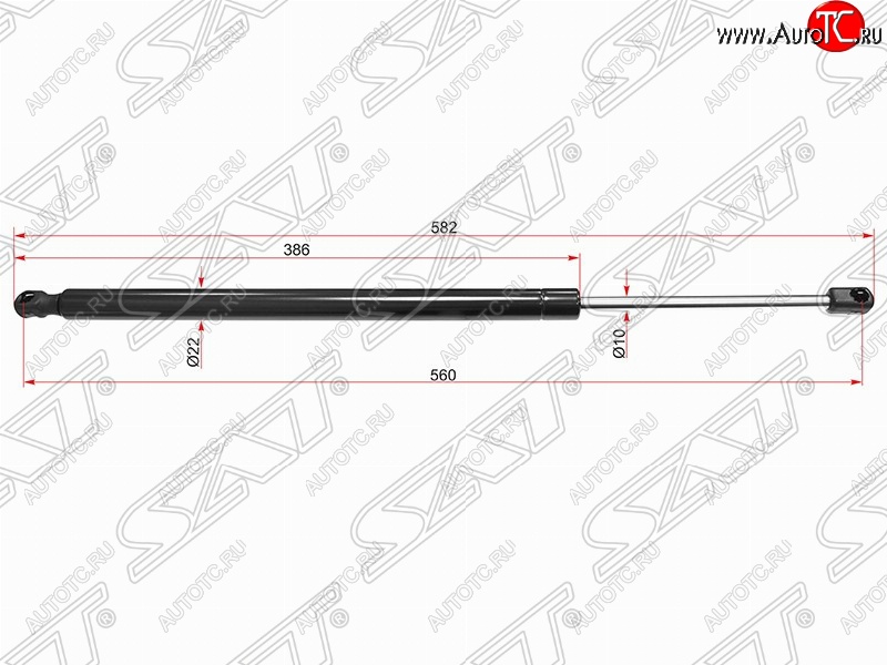 599 р. Упор крышки багажника SAT (газовый)  Mercedes-Benz ML class  W164 (2005-2011) дорестайлинг, рестайлинг  с доставкой в г. Новочеркасск