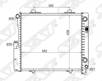 9 749 р. Радиатор двигателя (пластинчатый, 2.6/3.2, МКПП/АКПП) SAT Mercedes-Benz C-Class W201 седан (1982-1992)  с доставкой в г. Новочеркасск. Увеличить фотографию 1