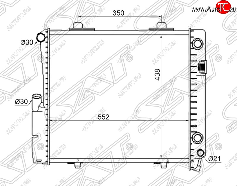 9 749 р. Радиатор двигателя (пластинчатый, 2.6/3.2, МКПП/АКПП) SAT Mercedes-Benz C-Class W201 седан (1982-1992)  с доставкой в г. Новочеркасск