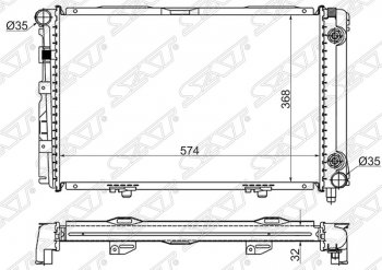 12 949 р. Радиатор двигателя (пластинчатый, 1.8/2.0/2.0D/2.2D, АКПП) SAT  Mercedes-Benz C-Class  W201 (1982-1992) седан  с доставкой в г. Новочеркасск. Увеличить фотографию 1