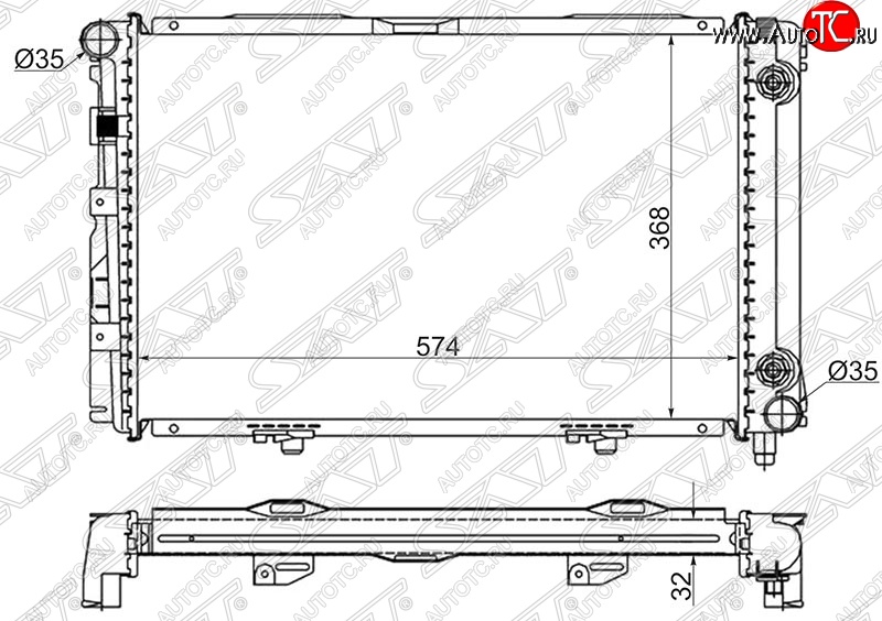 12 949 р. Радиатор двигателя (пластинчатый, 1.8/2.0/2.0D/2.2D, АКПП) SAT Mercedes-Benz C-Class W201 седан (1982-1992)  с доставкой в г. Новочеркасск