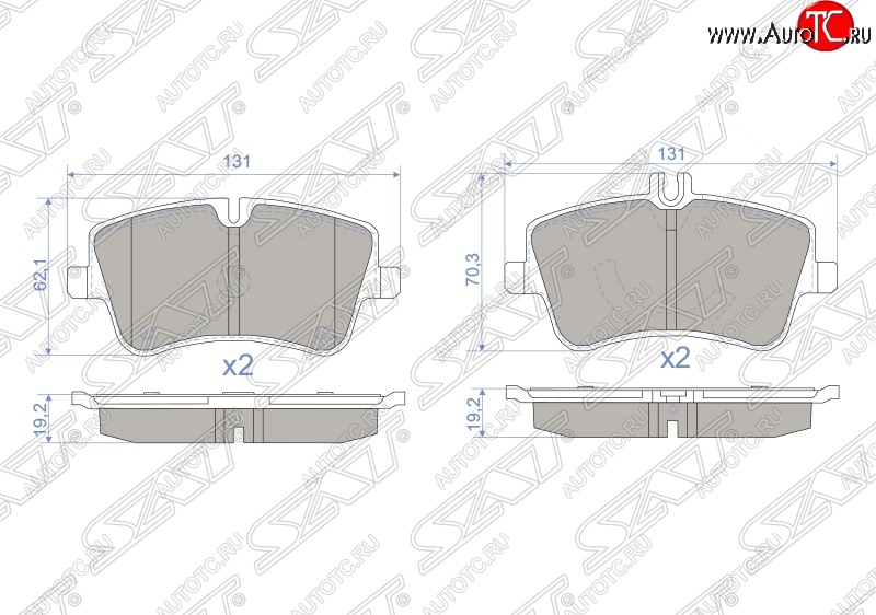 1 149 р. Колодки тормозные SAT (передние)  Mercedes-Benz C-Class  W203 (2000-2008) дорестайлинг седан, рестайлинг седан  с доставкой в г. Новочеркасск