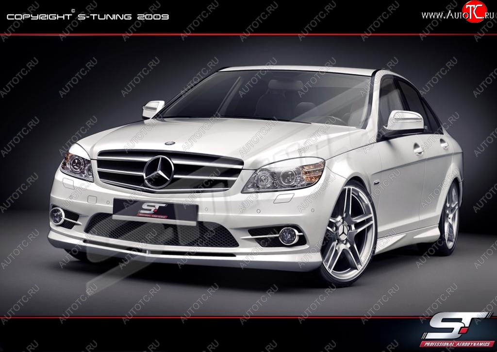 25 899 р. Передний бампер Wild Mercedes-Benz C-Class W204 дорестайлинг седан (2007-2011)  с доставкой в г. Новочеркасск