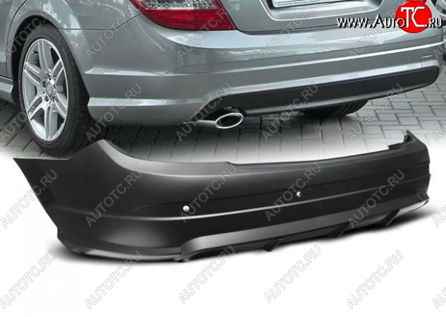 35 449 р. Задний бампер AMG Style  Mercedes-Benz C-Class  W204 (2007-2015) дорестайлинг седан, рестайлинг седан (Неокрашенный)  с доставкой в г. Новочеркасск