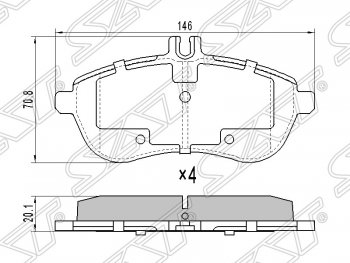 1 429 р. Колодки тормозные SAT (передние) Mercedes-Benz E-Class W212 рестайлинг седан (2013-2017)  с доставкой в г. Новочеркасск. Увеличить фотографию 1