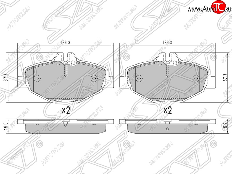 1 329 р. Колодки тормозные SAT (передние)  Mercedes-Benz E-Class  W211 (2002-2009) дорестайлинг седан, рестайлинг седан  с доставкой в г. Новочеркасск