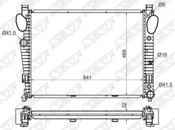 8 699 р. Радиатор двигателя (пластинчатый, 2.8/3.2/3.2D/3.5/4.0D/4.3/5.0/5.5/6.0/6.5, АКПП) SAT  Mercedes-Benz S class  W220 (1998-2005)  с доставкой в г. Новочеркасск. Увеличить фотографию 1