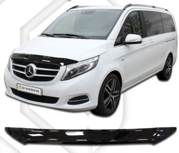 2 099 р. Дефлектор капота CA-Plastiс  Mercedes-Benz Vito  W447 (2015-2025) дорестайлинг, рестайлинг (Classic черный, Без надписи)  с доставкой в г. Новочеркасск. Увеличить фотографию 1