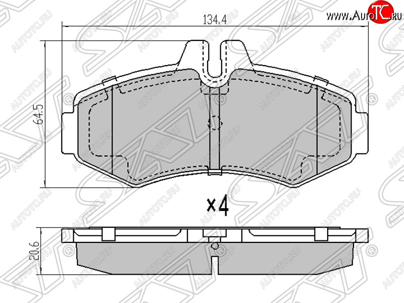 1 349 р. Колодки тормозные SAT (передние) Mercedes-Benz Vito W638 (1996-2003)  с доставкой в г. Новочеркасск