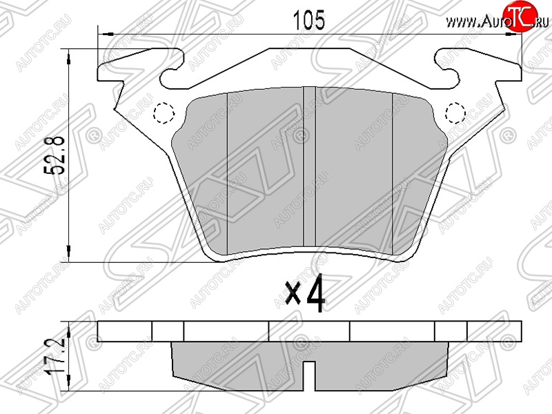 749 р. Колодки тормозные SAT (задние) Mercedes-Benz Vito W638 (1996-2003)  с доставкой в г. Новочеркасск