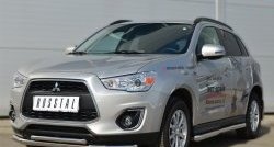 22 799 р. Защита переднего бампера (2 трубыØ63 и 42 мм, нержавейка) SLITKOFF  Mitsubishi ASX (2013-2016) 1-ый рестайлинг  с доставкой в г. Новочеркасск. Увеличить фотографию 4