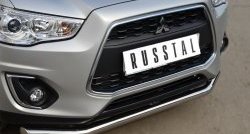 13 549 р. Одинарная защита переднего бампера диаметром 63 мм SLITKOFF Mitsubishi ASX 1-ый рестайлинг (2013-2016)  с доставкой в г. Новочеркасск. Увеличить фотографию 2