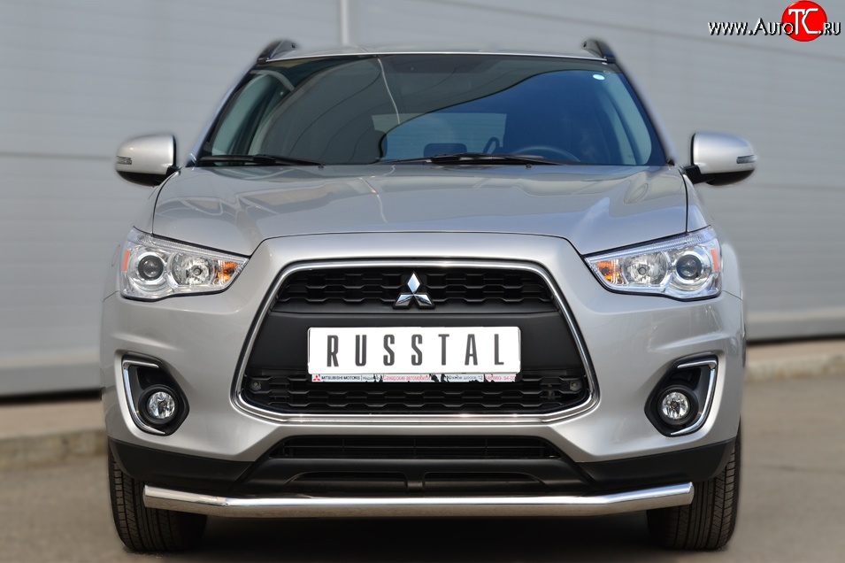 13 549 р. Одинарная защита переднего бампера диаметром 63 мм SLITKOFF Mitsubishi ASX 1-ый рестайлинг (2013-2016)  с доставкой в г. Новочеркасск