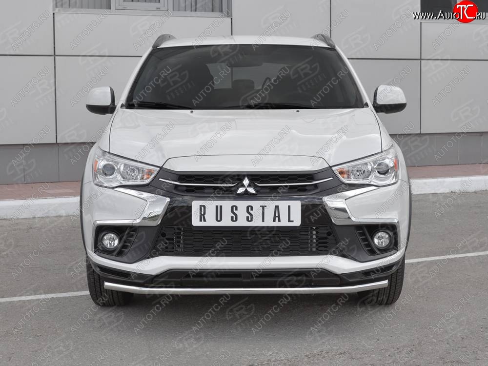 7 899 р. Защита переднего бампера (Ø42 мм, нержавейка) Russtal Mitsubishi ASX 2-ой рестайлинг (2017-2020)  с доставкой в г. Новочеркасск