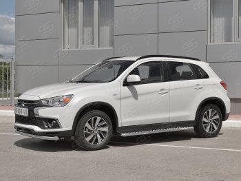 15 299 р. Защита переднего бампера (Ø63 мм, секции, нержавейка) SLITKOFF Mitsubishi ASX 2-ой рестайлинг (2017-2020)  с доставкой в г. Новочеркасск. Увеличить фотографию 2