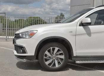 15 299 р. Защита переднего бампера (Ø63 мм, секции, нержавейка) SLITKOFF Mitsubishi ASX 2-ой рестайлинг (2017-2020)  с доставкой в г. Новочеркасск. Увеличить фотографию 3